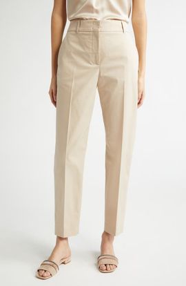 Eleventy Eleventy Slim Fit Tapered Leg Cotton Blend Pants