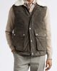 Eleventy Eleventy Suede Vest with Faux-Fleece Collar - 1