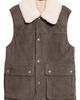 Eleventy Eleventy Suede Vest with Faux-Fleece Collar - 4