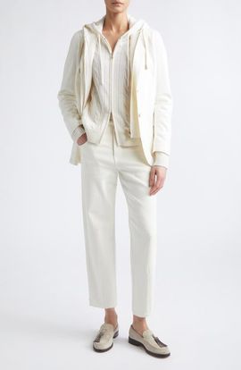 Eleventy Eleventy Virgin Wool Blend Jacket with Hooded Bib