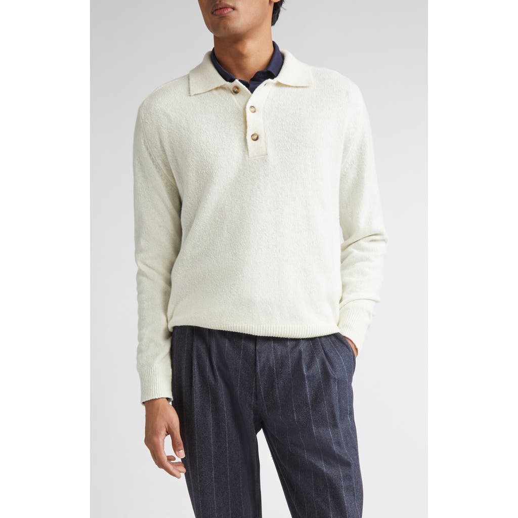 Eleventy Eleventy Wool & Cashmere Blend Polo Sweater