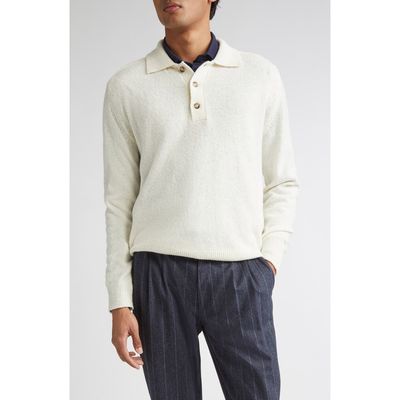 Eleventy Eleventy Wool & Cashmere Blend Polo Sweater