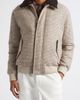 Eleventy Eleventy Wool Blend Bomber Jacket with Genuine Shearling Collar - 1