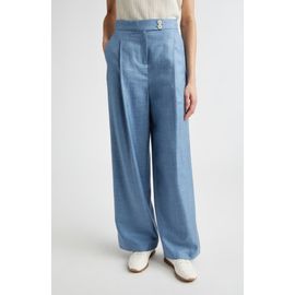 Eleventy Eleventy Wool, Silk & Linen Straight Leg Pants