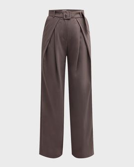 Eleventy High-Rise Pleated Trousers