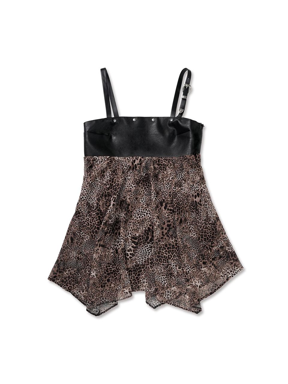 elfelfelfarchives BELTED LEOPARD SLEEVELESS [BROWN]