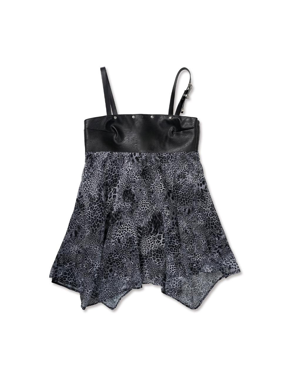 elfelfelfarchives BELTED LEOPARD SLEEVELESS[GRAY]
