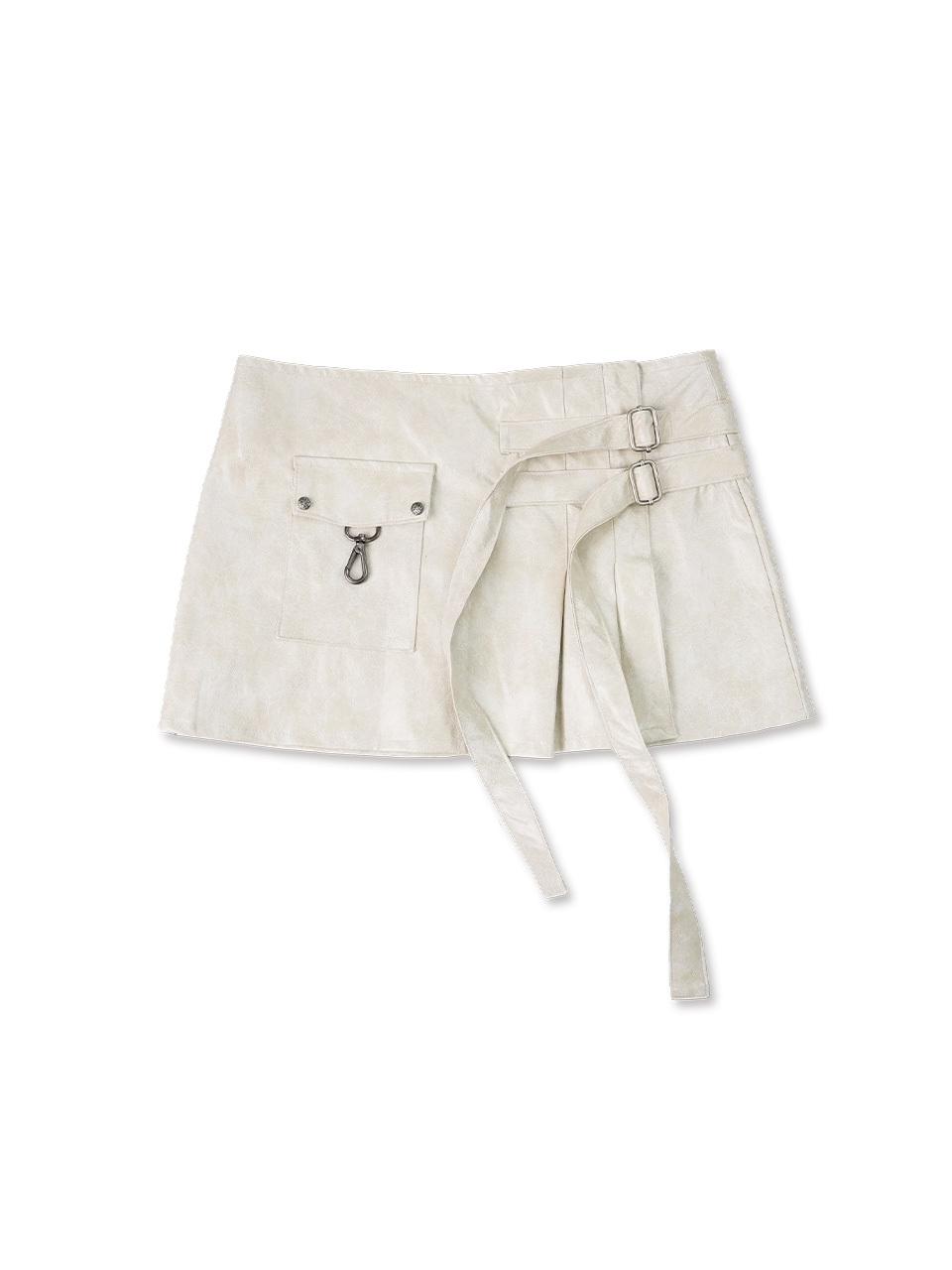 elfelfelfarchives PLEATES WRAP SKIRT [LIGHT BEIGE]