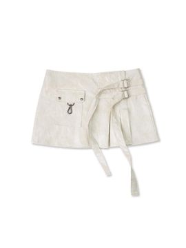 elfelfelfarchives PLEATES WRAP SKIRT [LIGHT BEIGE]