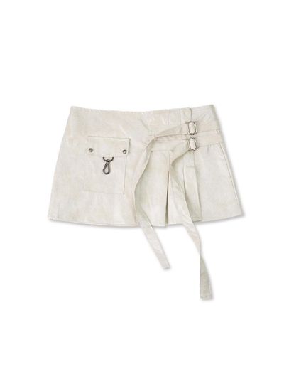 elfelfelfarchives PLEATES WRAP SKIRT [LIGHT BEIGE]