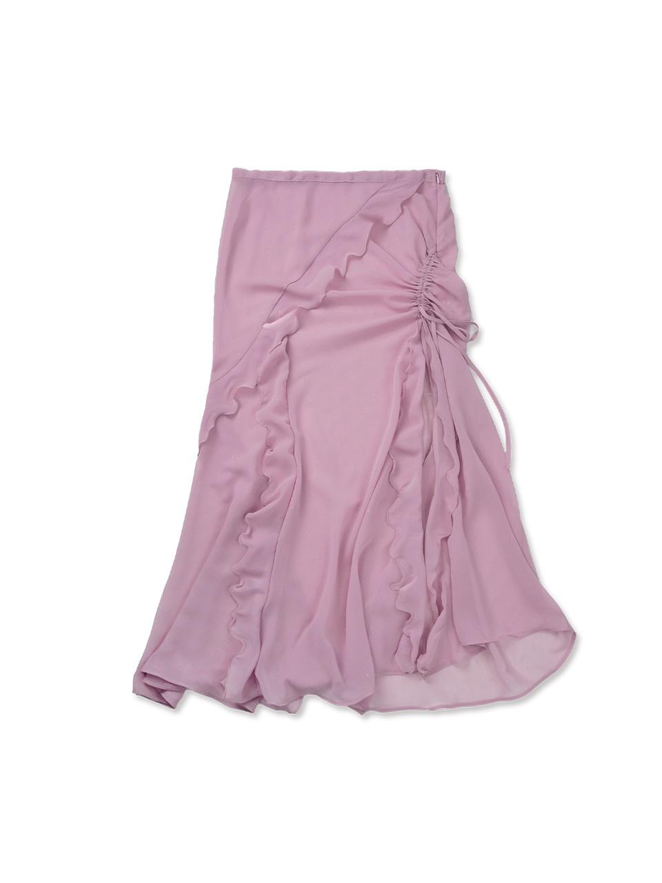 elfelfelfarchives SILHOUETTE RUFFLE MAXI SKIRT [PINK]