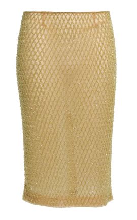 Elie Saab Elie Saab Bead Embroidered Midi Skirt
