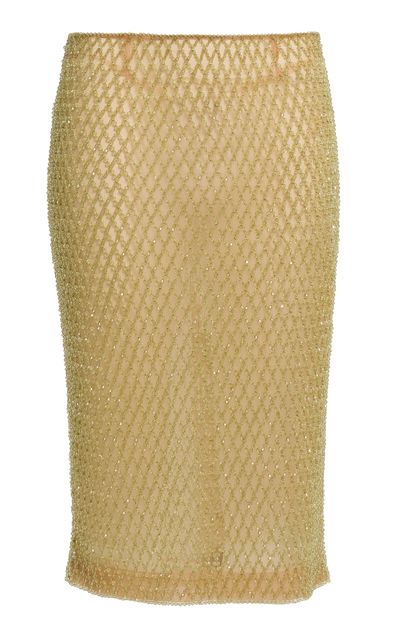 Elie Saab Elie Saab Bead Embroidered Midi Skirt
