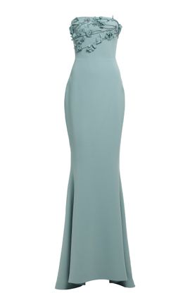 Elie Saab Elie Saab Beaded Cady Maxi Dress