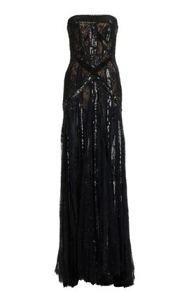 Elie Saab Elie Saab Beaded LacePaneled Maxi Dress