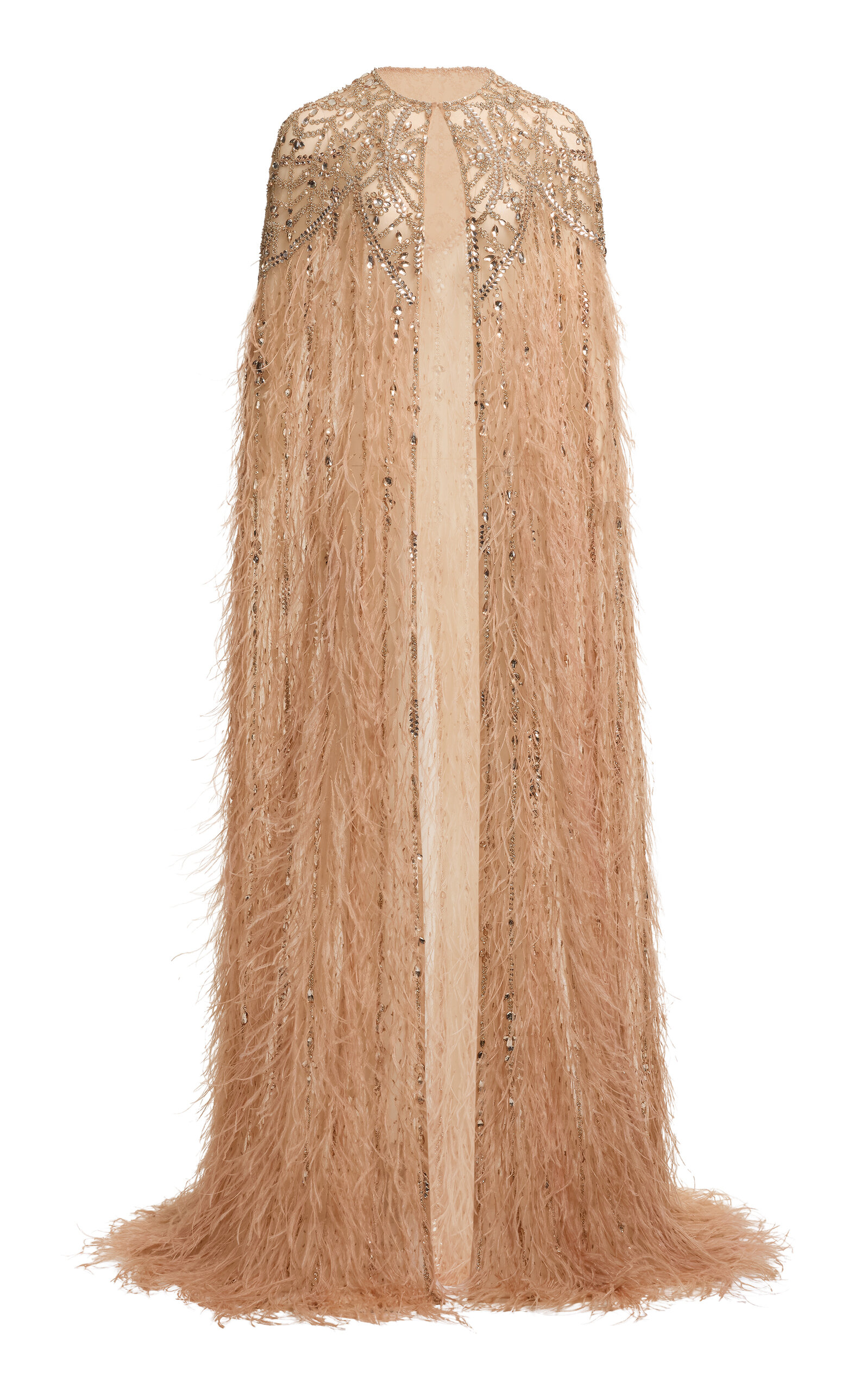 Elie Saab Elie Saab BeadEmbroidered FeatherEmbellished SilkBlend Cape