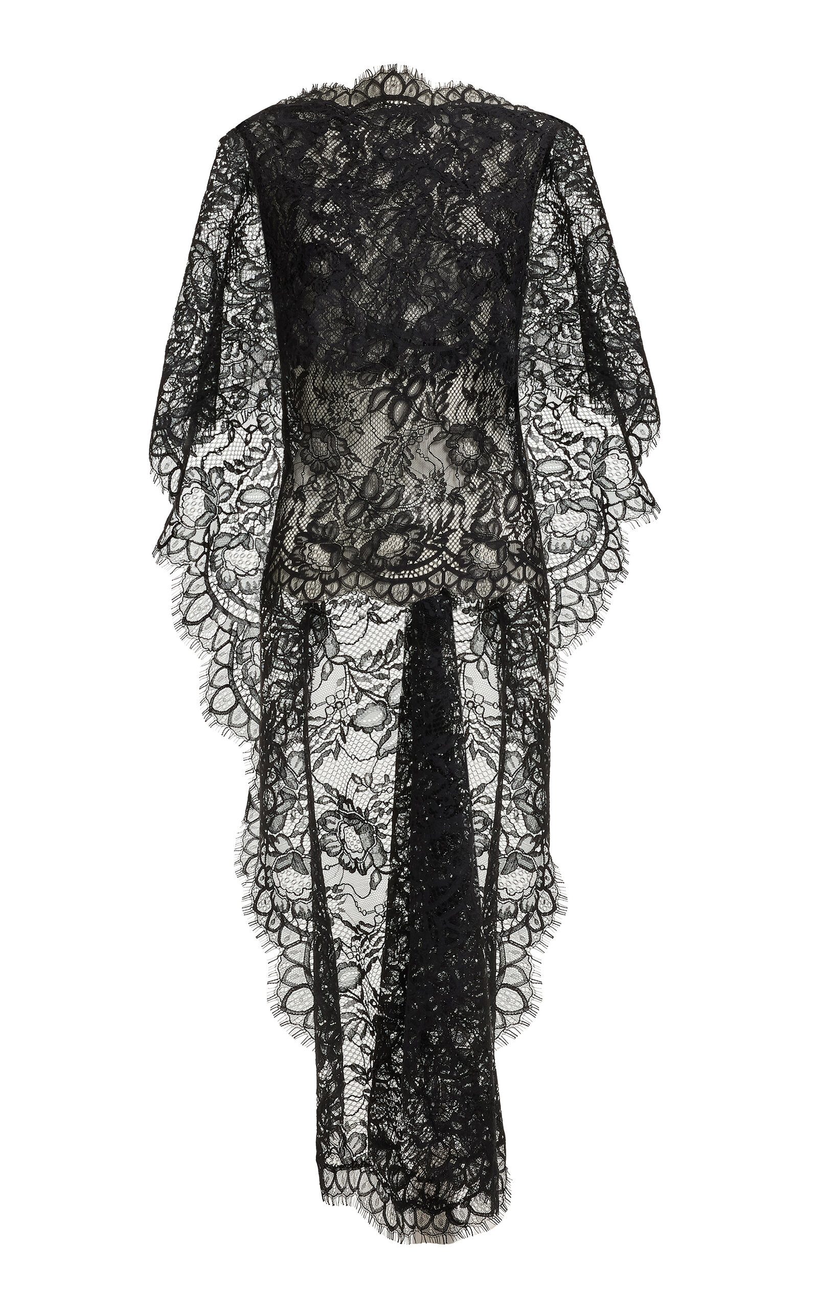 Elie Saab Elie Saab Cascading Lace CapeSleeve Top