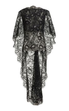 Elie Saab Elie Saab Cascading Lace CapeSleeve Top