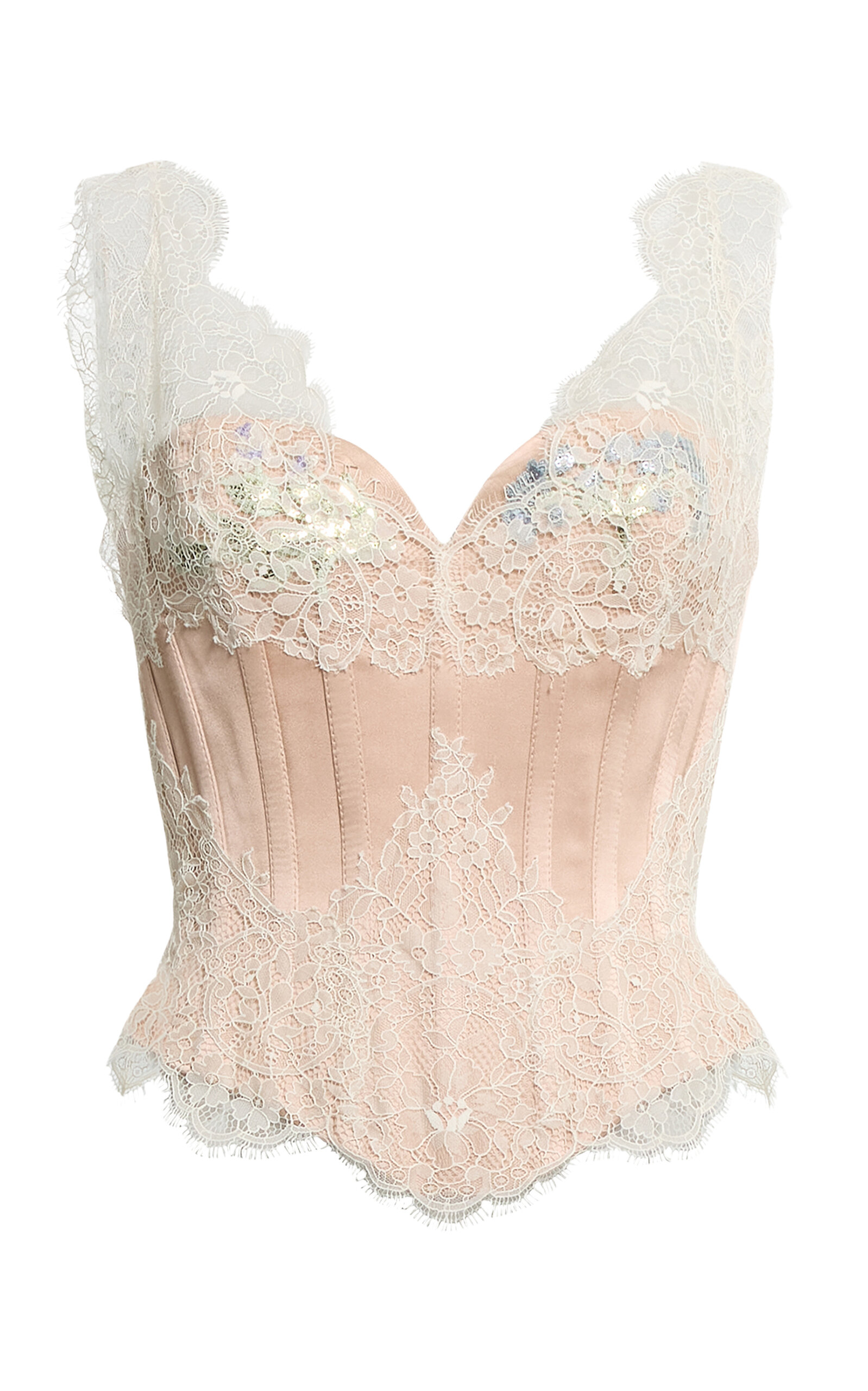 Elie Saab Elie Saab Corset Satin & Lace Top