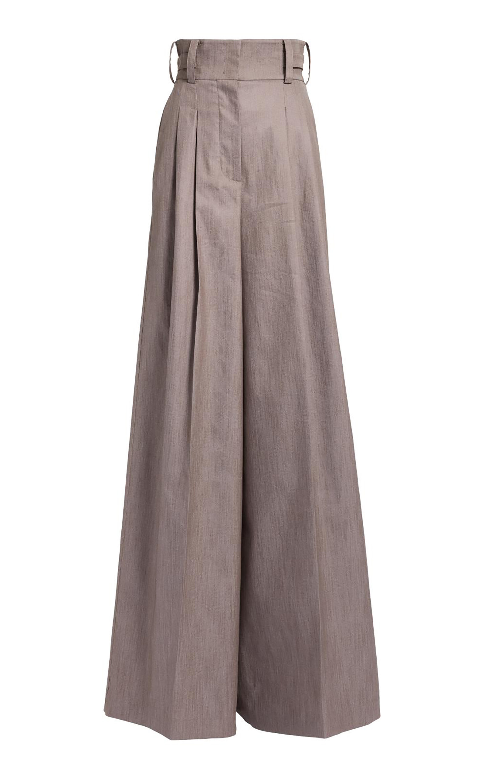 Elie Saab Elie Saab Cotton Twill Pants Brown FR 40