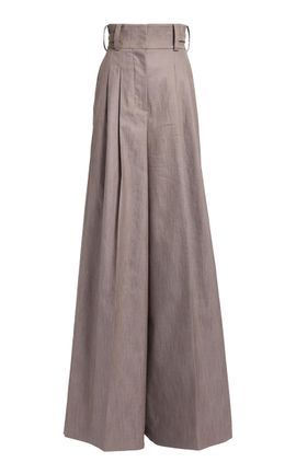 Elie Saab Elie Saab Cotton Twill Pants Brown FR 40