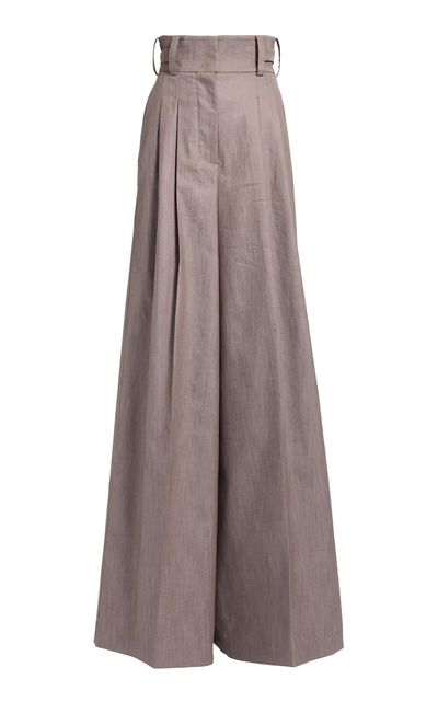 Elie Saab Elie Saab Cotton Twill Pants Brown FR 40