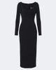Elie Saab Elie Saab Draped lace-trimmed cady midi dress - 1
