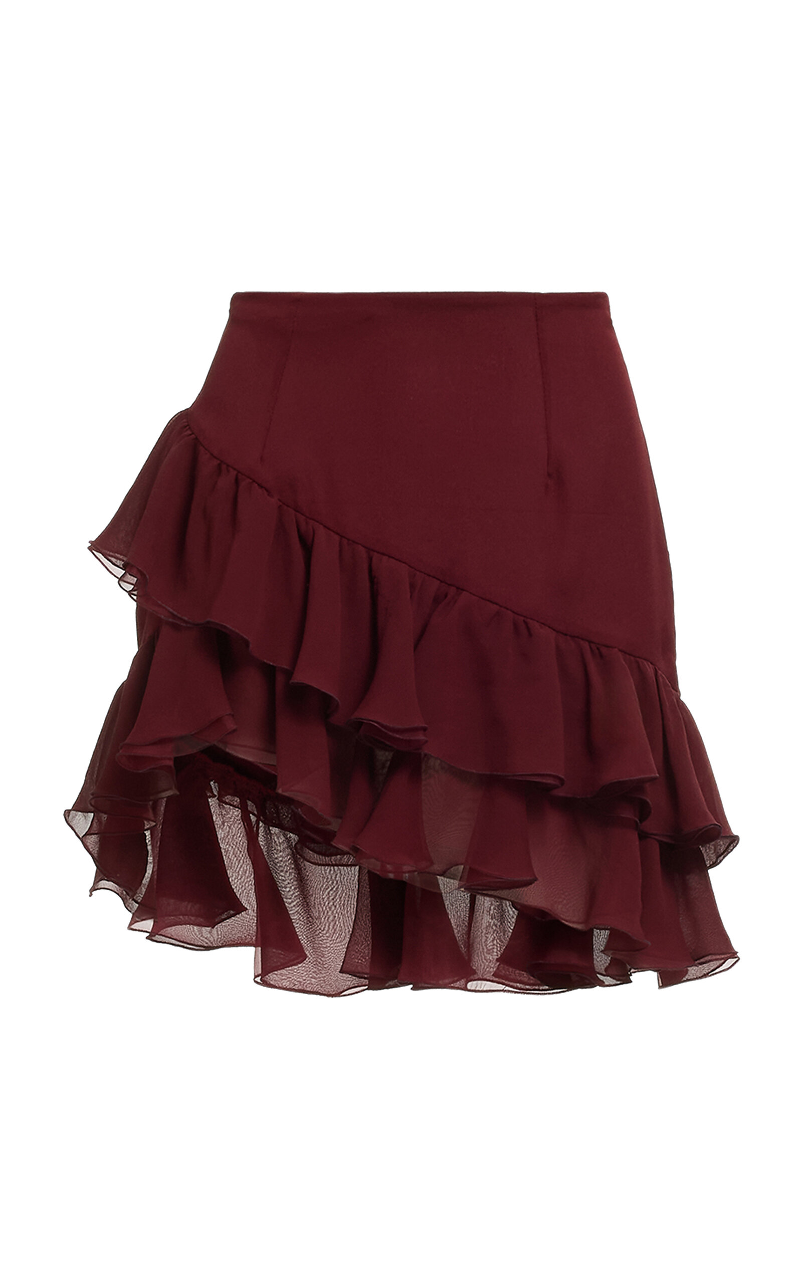 Elie Saab Elie Saab Drop Waist Ruffled Silk Mini Skirt