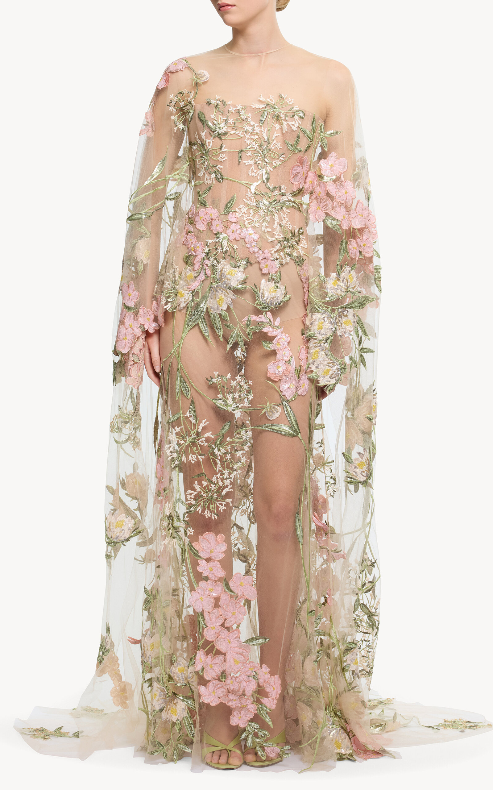 Elie Saab Elie Saab Embellished Chiffon Maxi Dress