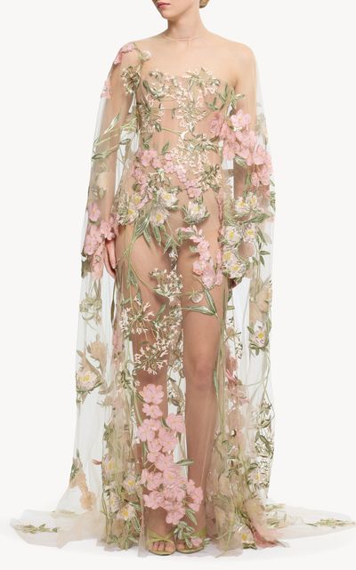 Elie Saab Elie Saab Embellished Chiffon Maxi Dress