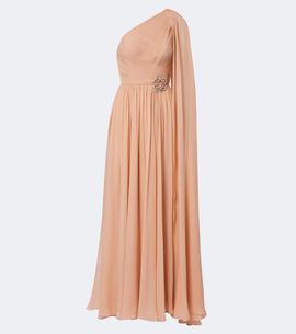 Elie Saab Elie Saab Embellished plissé one-shoulder silk gown