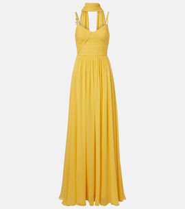 Elie Saab Elie Saab Embellished scarf-detail silk gown