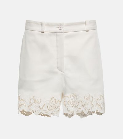 Elie Saab Elie Saab Embroidered cotton shorts
