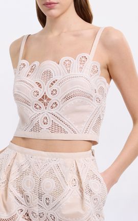 Elie Saab Elie Saab Embroidered Cotton Top