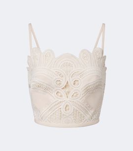 Elie Saab Elie Saab Embroidered scalloped crop top