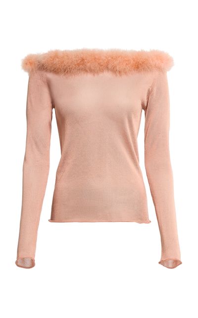 Elie Saab Elie Saab Feathered Knit Top