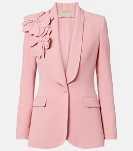 Elie Saab Elie Saab Floral-appliqué cady blazer
