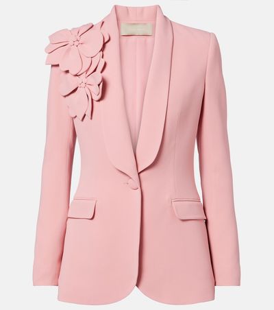 Elie Saab Elie Saab Floral-appliqué cady blazer
