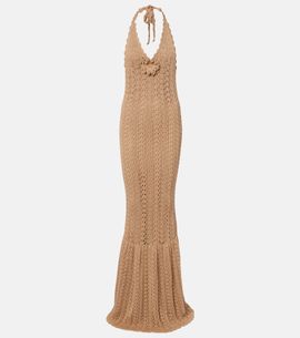 Elie Saab Elie Saab Floral-appliquÃ© crochet cotton maxi dress