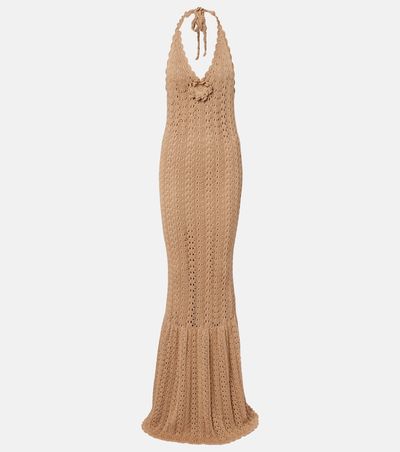 Elie Saab Elie Saab Floral-appliquÃ© crochet cotton maxi dress