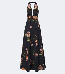 Elie Saab Elie Saab Floral pleated cotton poplin maxi dress