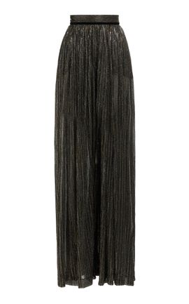 Elie Saab Elie Saab HighRise WideLeg Pleated Lurex Pants