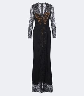 Elie Saab Elie Saab Lace-trimmed cotton and silk-blend gown