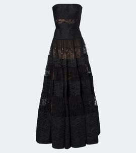 Elie Saab Elie Saab Lace-trimmed floral jacquard gown