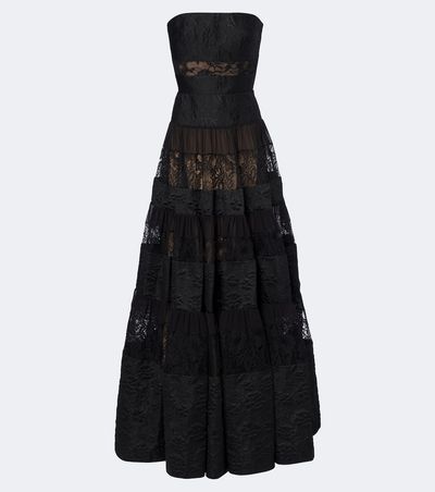 Elie Saab Elie Saab Lace-trimmed floral jacquard gown
