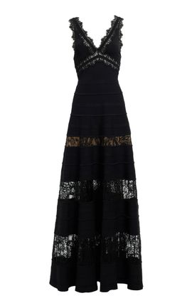 Elie Saab Elie Saab Lace Knit Maxi Dress