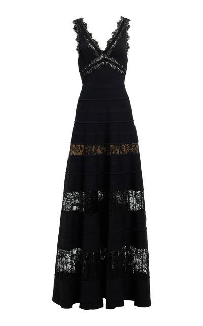 Elie Saab Elie Saab Lace Knit Maxi Dress