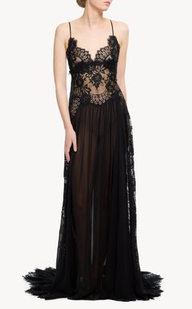 Elie Saab Elie Saab Lace SilkBlend Maxi Dress