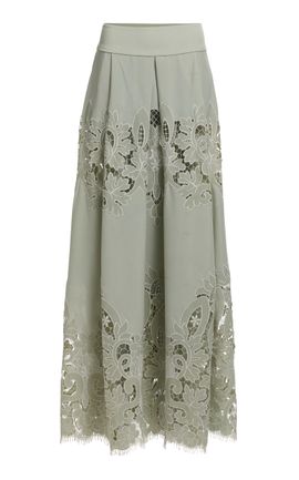 Elie Saab Elie Saab LaceInsert Midi Skirt