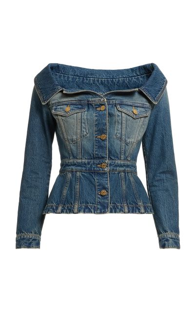 Elie Saab Elie Saab OffTheShoulder Denim Jacket